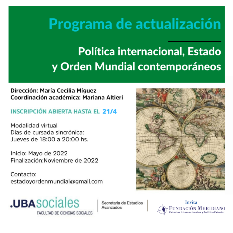 Lee más sobre el artículo Programa de Actualización: Política Internacional, Estado y Orden Mundial Contemporáneos